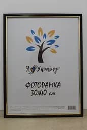 Фоторамка 30х40, вишнева із золотою вставкою, 1515-х412, СКЛО + КАРТОН                                                                                                                           