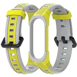 Силиконовый ремешок Primo Mijobs Perfor Classic для фитнеса браслета Xiaomi Mi Smart Band 5 Yellow-Grey