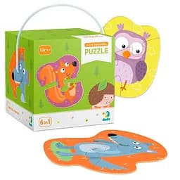 Пазл DoDo 6 в 1 Лісові тварини, 18 елементів (300195)