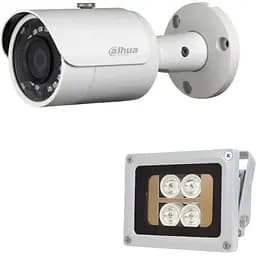 Комплект: IP-видеокамера Dahua 4 Мп DH-IPC-HFW1431SP-S4 (2.8 мм) + ИК-прожектор Lightwell LW4-40IR60-12