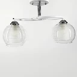 Стельова люстра в білому корпусі на 2 подвійних плафони | Арт. 6634/2 WT | Line F