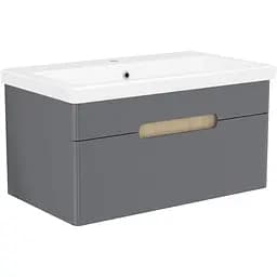 Тумба з умивальником Volle Solo 80 см Сірий 1910.328009