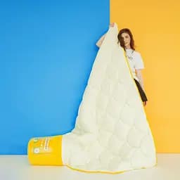 Ковдра зимова Ideia Popcorn, євростандарт, 220х200 см, молочний (8-35038 молоко) - мініатюра 10