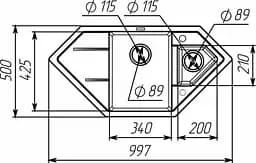 Кухонна мийка VALESO 9950 PANDORA матова Пісок (SP000047426) - мініатюра 5