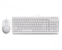 Комплект A4Tech Fstyler Sleek Multimedia Comfort F1512, White, клавіатура+миша, USB