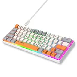 Игровая механическая проводная клавиатура HXSJ V500 / Blue Switch / 60% / RGB / Colourful