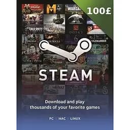 Код активації Steam Gift Card (Стім) на 100 GBP UK-регіон