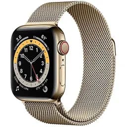 Apple Watch Series 6 GPS + Cellular 44mm Gold Stainless Steel Case w. Gold Milanese L. (M07P3)