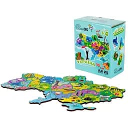 Дерев'яний магнітний пазл  PuzzleOK А4 Мапа України 25 елементів PuzA4-22926