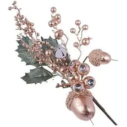 Декоративная ветка из ягод и желудей Золотистый 40 см