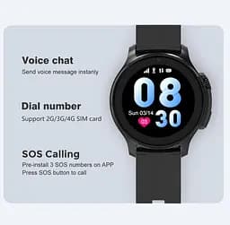 Дитячий розумний годинник Lemfo T-15 з 4G SIM-картою, відеочатом, GPS / Wi-Fi / LBS відстеженням, камерою та батьківським контролем Білий - мініатюра 10