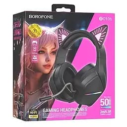 Накладні навушники Borofone BO106 Cute cat (USB+3.5mm/2m) Phantom Cat - мініатюра 6