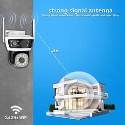 Вулична IP камера з трьома лінзами 6 Мп поворотна Wi-Fi з нічним баченням - мініатюра 8