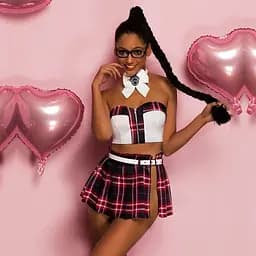 Эротический костюм школьницы JSY Озорная Ким One Size