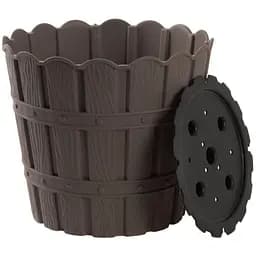 Горщик для квітів Violet House 1048 Bamboo Brown з дренажем 7 л (1048 BAMBOO BROWN 7 л.) - мініатюра 2