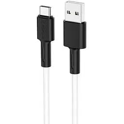 Кабель Borofone BX31 USB to Type-C 3A 1 м силиконовый TPE разъемы белый