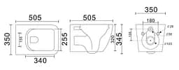 Унітаз підвісний Mixxus Premium Quadro-0305-R 510x350x345 мм Rimless MP6656, Графит - мініатюра 9