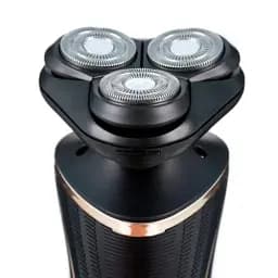 Електробритва Новий Харків НХ-8526 Фаворит S Black, 6W, роторна, сухе гоління, 3 плаваючі головки для гоління, плаваючі подвійні леза, повторение контуров лица, живлення мережа, тример для скронь, електронна кнопка вмикання - мініатюра 3