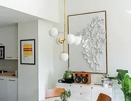 Люстра у каскадному каркасі з матовими плафонами | Арт. AOC 17/5 AB+WT | Line F