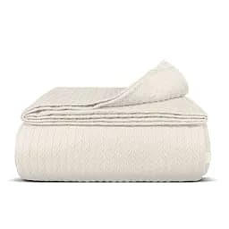 Плед-покривало Cosas Ivory Knitted Braid косичка 200х220 см капучино (Blanket_05Ivory_KnittedBraid_200x220)