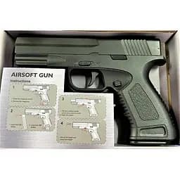 Іграшковий пістолет на кульках "Glock 17" Galaxy G15 метал чорний - мініатюра 3