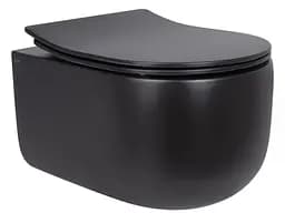 Унитаз подвесной Qtap Taurus Ultra Quiet, с сиденьем Slim Duroplast/Soft-close/Quick Release QT2433084EUQMB