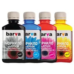 Комплект чорнил Barva Epson L1110, L3100, L3101, L3110, L3150, L3151, Black/Cyan/Magenta/Yellow, 4x180 мл (E103-180-MP)