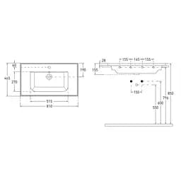 Меблевий умивальник Imprese Laska 81x46,5 см white i3217(2), Білий - мініатюра 2