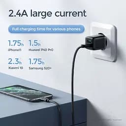 Адаптер блок живлення мережевий JOYROOM Mini dual port smart fast charge L-2A121 2 порти блок живлення білий - мініатюра 2