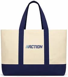 Сумка пляжна еко з бавовни Action бежева 51x35x16 см коттон 100% для покупок