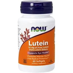 Натуральна добавка NOW Lutein 10 mg, 60 капсул