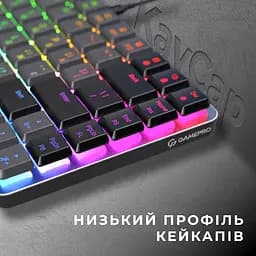 Клавіатура GamePro Red Swich Low Profile RGB USB Dark Gray дротова (MK141R) - мініатюра 7