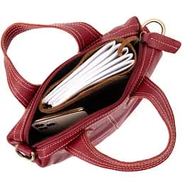 Жіноча шкіряна сумка на блискавці Vintage 25х27х5 см sum0013989 - мініатюра 3