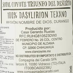 Сотол Coyote Triunfo Del Desierto Durango, 43%, 0.7 л - мініатюра 5