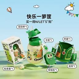 Дитячий термос-пляшка для води XiaomiJEKO Children's Insulated Cup 560ml Camping Squad - мініатюра 5