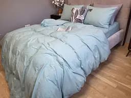 Комплект постельного белья Washed Cotton из вареного хлопка Морская волна Cyan