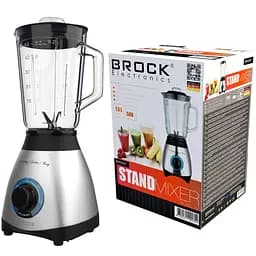 Блендер BROCK BL 1502 SS стаціонарний 500Вт/скляна чаша 1,5л/PULSE/2 швидк./дроблення льоду/метал (BL 1502 SS)