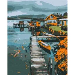 Картина по номерам Brushme Рыбацкий городок 40x50 см