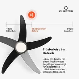 Стельовий вентилятор Klarstein Bolero Smart 55 Вт Чорний (10046083) - мініатюра 9