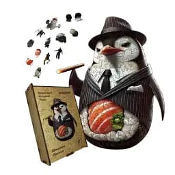 Деревянный фигурный пазл Шпиониро Пингвини, А2, Деревянная коробка 300+ элементов
