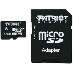 Карта пам'яті Patriot MicroSDHC 16GB LX UHS-I Class 10 + Adapter SD (PSF16GMCSDHC10)