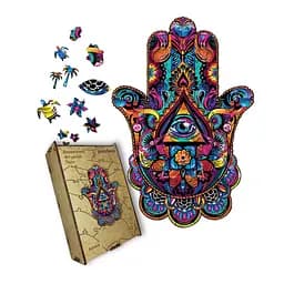 Пазл деревянный Хамса, А3, Деревянная коробка 200 элементов