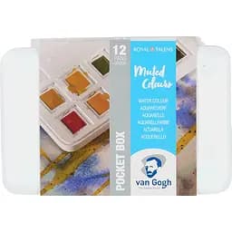 Набір акварельних фарб Van Gogh Pocket box MUTED COLOURS 12 кювет+пензлик Royal Talens