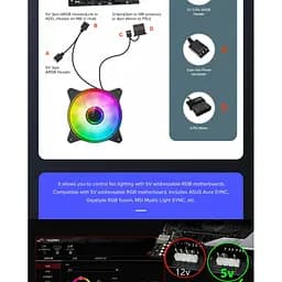 Кулер до корпусу Gamemax FN-12Rainbow-Q-Infinity - мініатюра 12