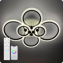 Люстра світлодіодна 517 Light 3color з пультом 140Вт Чорний (01219)