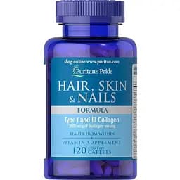 Витамины и минералы Puritan's Pride Hair Skin and Nails Formula, 120 каплет