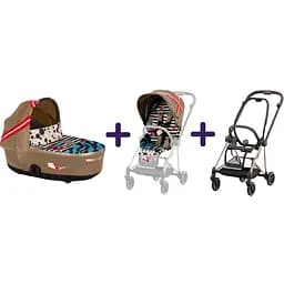 Люлька Cybex Mios Lux by Karolina Kurkova One Love + Комплект текстиля Cybex Mios Karolina Kurkova One Love + Шасси для коляски Cybex Mios LS RBA Rosegold