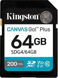 Карта пам'яті SD 64GB C10 UHS-I U3 V30 R200MB/s Kingston teh0013325