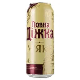 Пиво Повна Діжка Мягкое, светлое, ж/б, 4,2%, 0,5 л