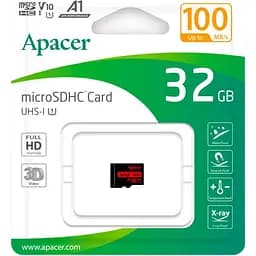 Карта пам'яті Apacer MicroSDHC 32Gb Class 10 UHS-I/U1 R100 (AP32GMCSH10UB-RA) [121248] - мініатюра 2